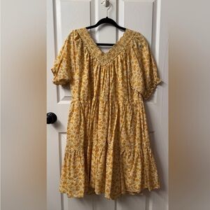 Madewell Piccolo Floral Yellow Puff Sleeve Sundress